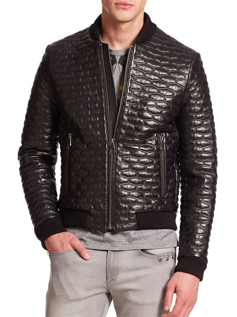 jacket versace men|Versace leather jacket men's.